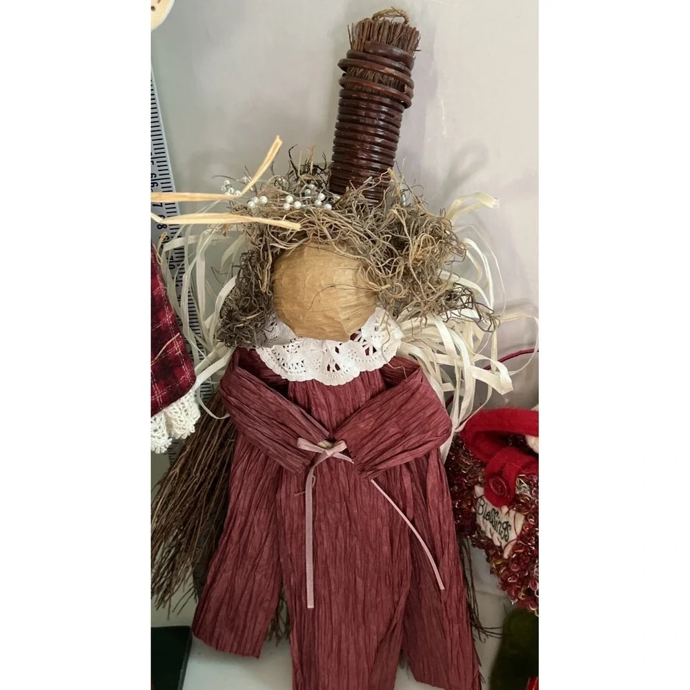 Vintage‎ Cottage Core Christmas Angel Decor Wood Fabric Country Lot Of 14